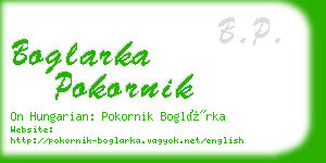 boglarka pokornik business card